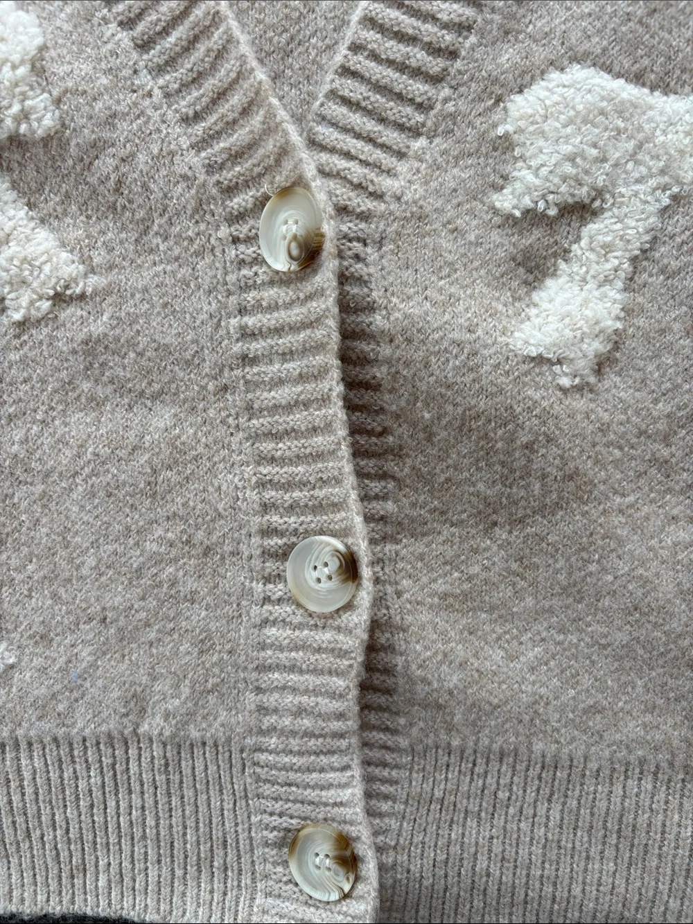 Altar'd State Beige Bow-Embellished Button Cardigan - Size XS